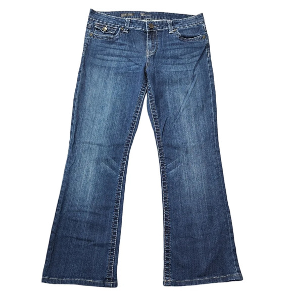 Kut from the Cloth Sz 12 Natalie High-Rise Bootcut Blue Jeans‎ Rear Flap Pockets - Picture 1 of 15